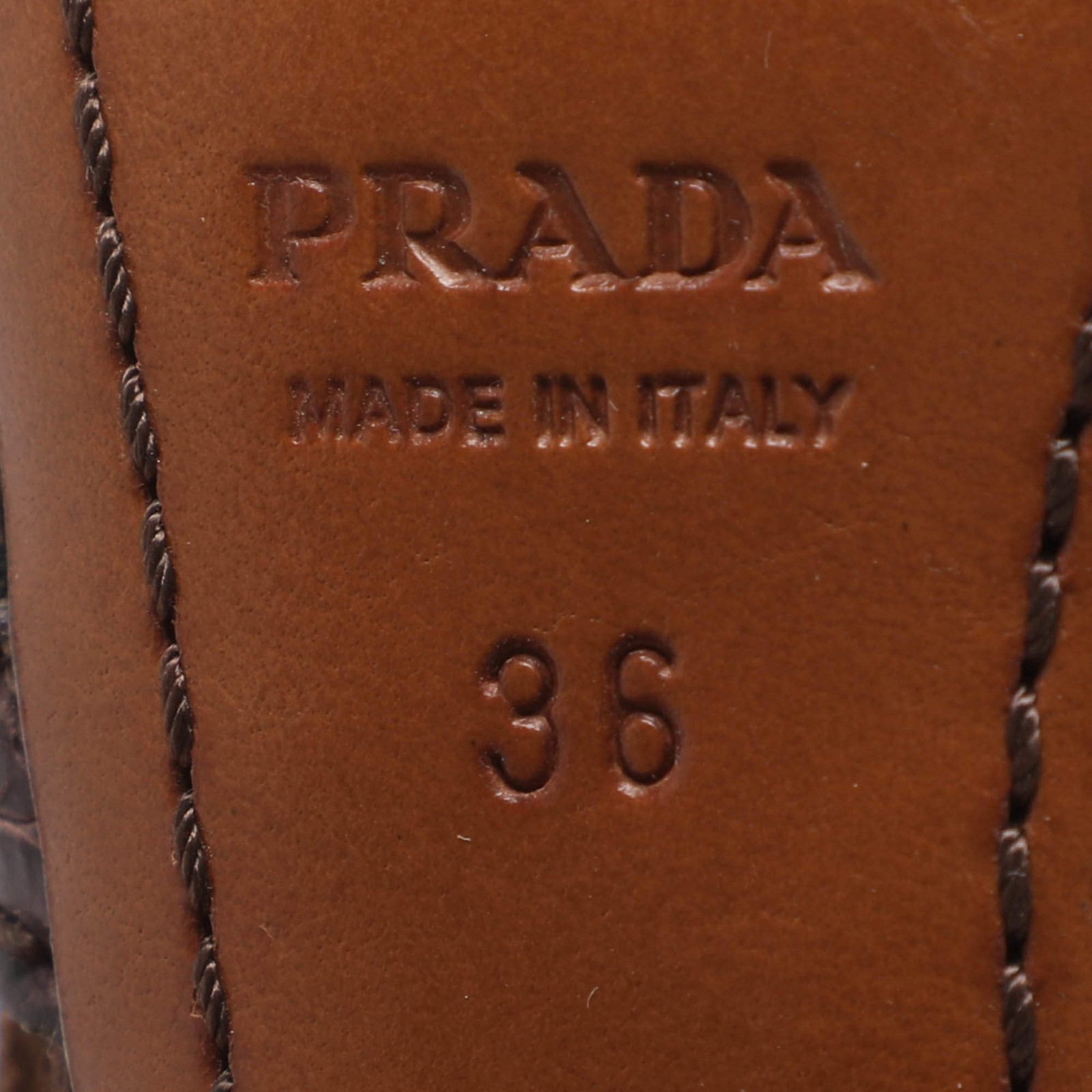 Prada Size 36 Purple Canvas and Croc Embossed Leather Peep Toe Pumps thumbnail 8