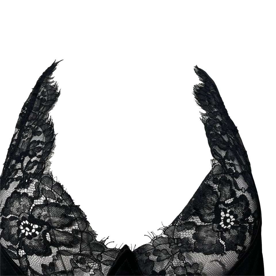 Vestido midi con paneles de encaje Mm6 Maison Margiela en seda blanca y talla 42 Foto 2 de 4