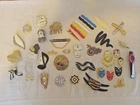 VINTAGE LOT OF 40 COSTUME JEWELRY PINS INCLUDING 1 DRAGON MARKED "PASTELLI"-NICE