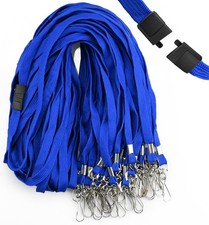 30 Pack Breakaway Lanyards for ID Badges Blue Bulk Lanyards with Hook