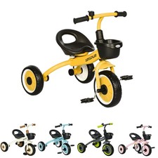 AIYAPLAY Triciclo per Bambini da 2-5 Anni con Cestino e Campanello