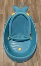 Skip Hop Baby Bath Tub: Moby 3-Stage Smart Sling Tub, Blue