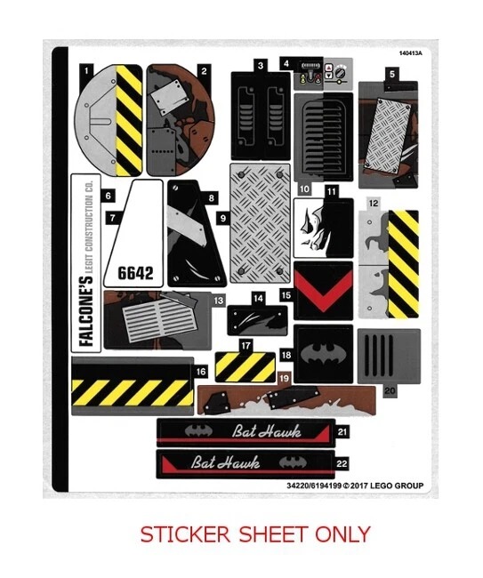 Lego Batman Face Decals