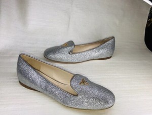 silver flat loafers
