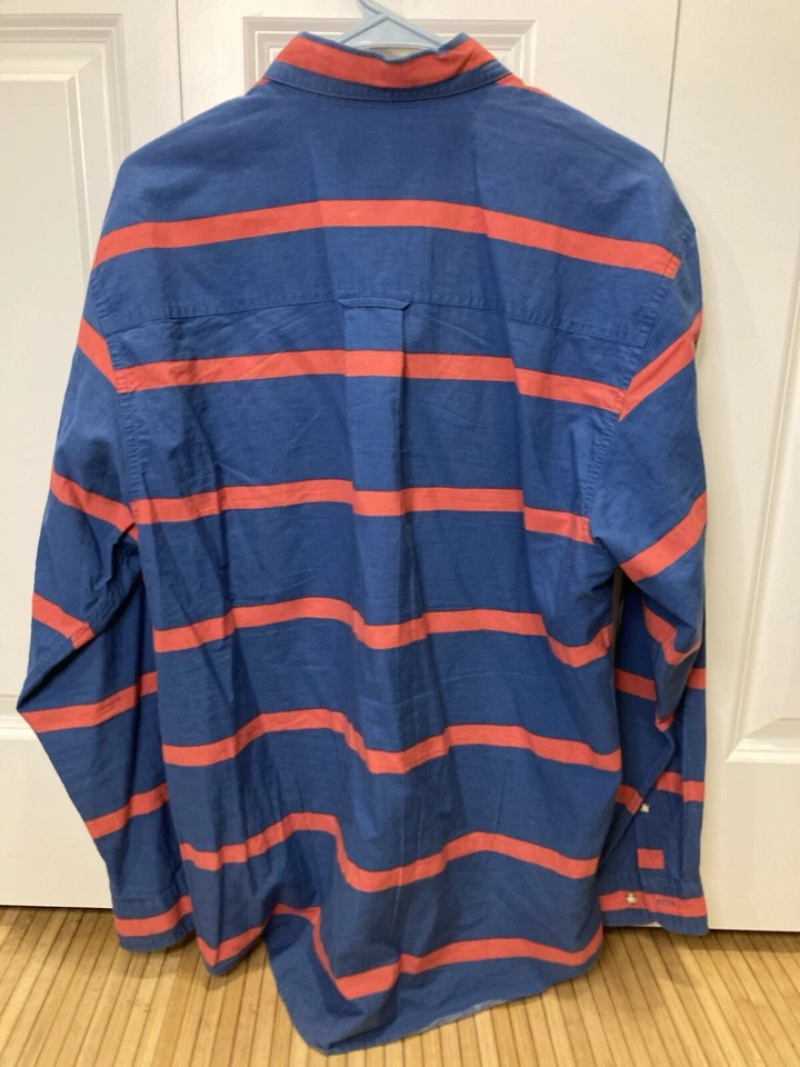 Vintage 90s Eddie Bauer Striped Button-Down Shirt M/M Men’s Long Sleeve - Image 3 of 4