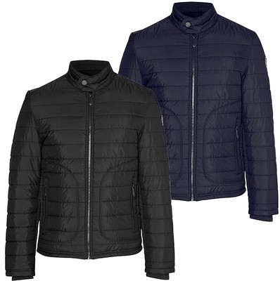 MENS NEW LIGHT WEIGHT QUILTED PADDED PUFFA JACKET COAT - DREAMWEAVER S M L XL 