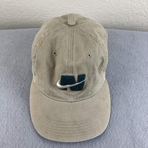 Vintage Nike Hat Mens Beige Strap Back N Swoosh Cap Twill Adjustable 90s Y2K - Picture 3 of 9