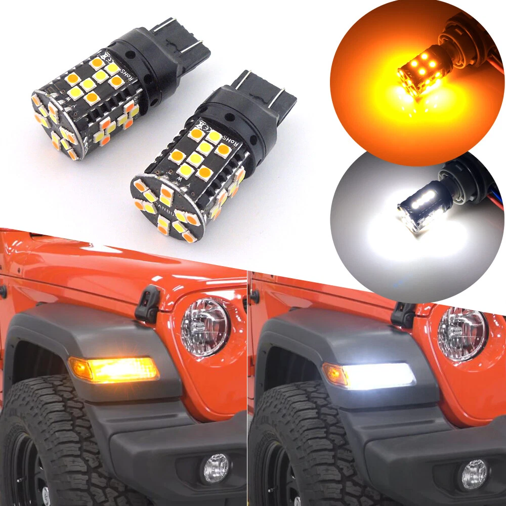 No Hyper Flash Switchback LED for 2018+ Jeep JL Wrangler Sport Front Turn Lights