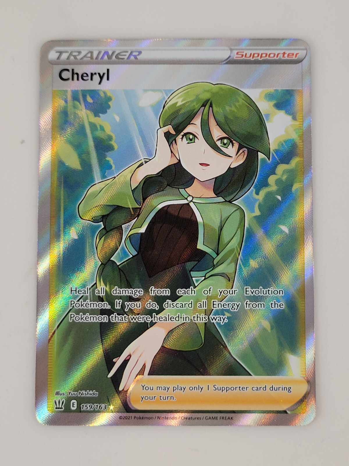 Cheryl 159/163 Full Art Trainer Battle Styles Ultra Rare Pokemon Card -Near Mint