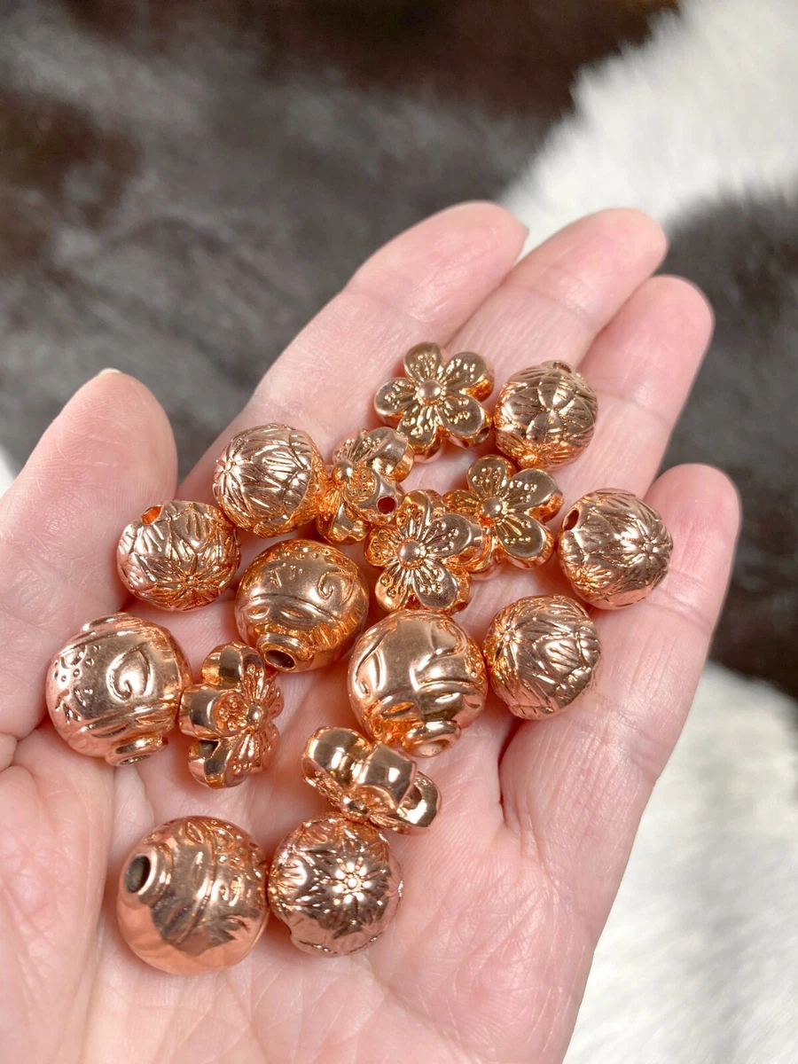 Spacer Beads Shinny Copper Beads for Jewelry Making Mix 40 pcs 15 mm