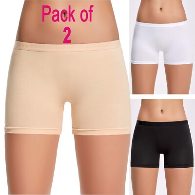 Pack of 2 Mini Cycling Shorts Womens COMFORT Active MODAL Lycra Short 3 Colours