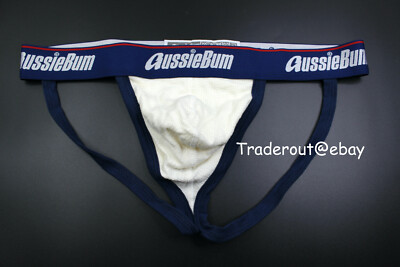 AussieBum Men Ivory white WJ sports pro jock strap jockstraps underwear S L XL