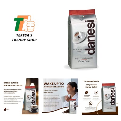 Italian Whole Coffee Beans - Espresso Coffee Beans and Medium Roast Whole Bea...