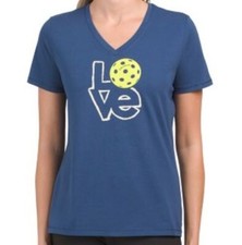 NWT Ladies LIFE IS GOOD Love Pickleball Short Sleeve V Neck T-Shirt - S M L