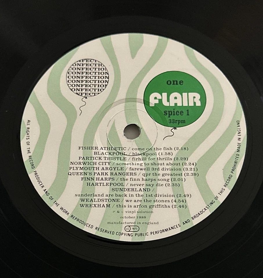 Various - Flair  The Other World Of British Football 1989 Vol 1 Lp Vinyl Record - Image 3 of 4