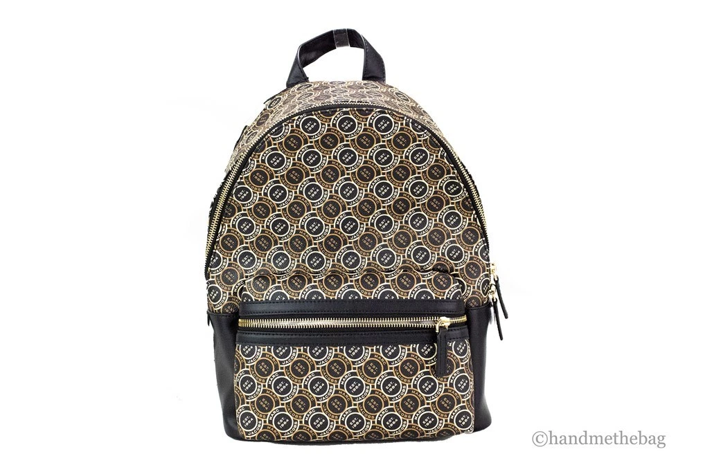 Marc Jacobs Signet Medium Black Logo Printed Leather Shoulder Backpack  Bookbag | eBay