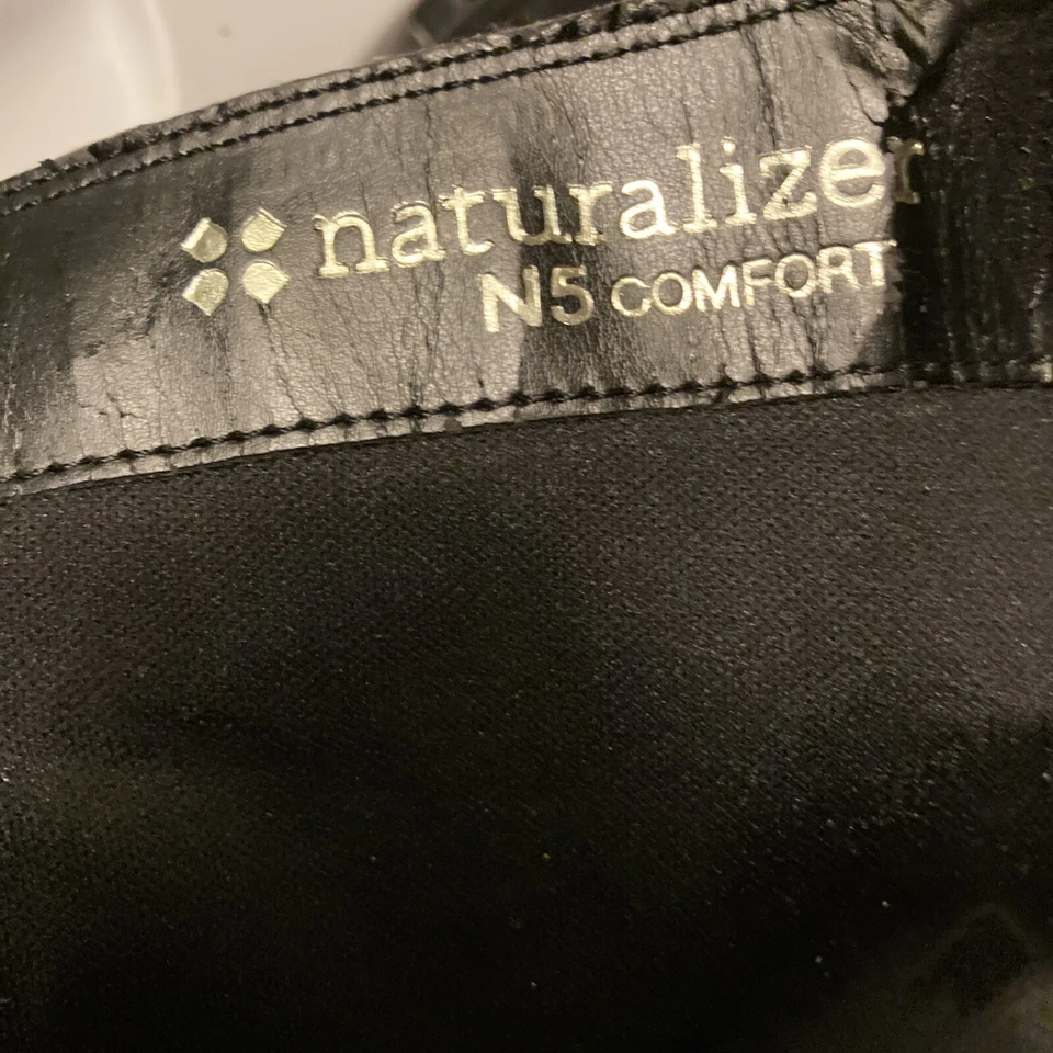 Bota hasta la rodilla Naturalizer N5 Comfort negra para mujer talla 10W cierre de cremallera correa ajustable Foto 4 de 4