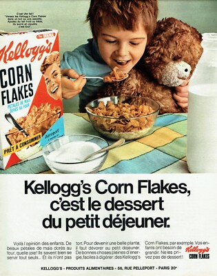 Werbung Advertising 0122 L- 1969 Getreide Kellogg's Corn Flakes Frühstück