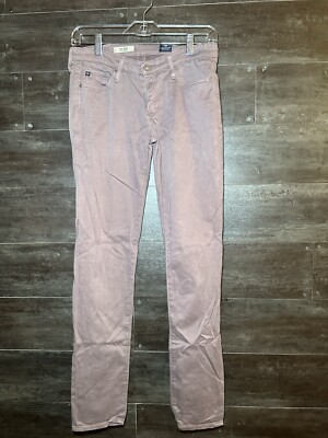 AG Adriano Goldschmied Womens 27 The Stilt Cigarette Leg Skinny Jeans Plum USA