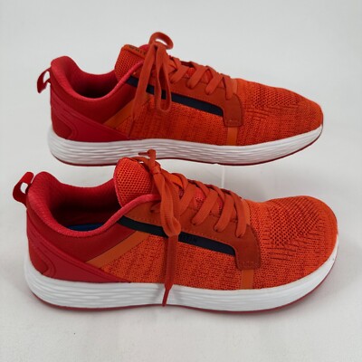 WHITIN Wide Toe Box Zero Drop MENS Orange Red Lace Up Road Running Shoes SIZE 9