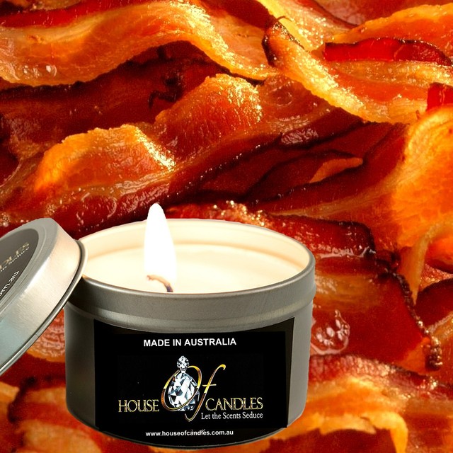 BACON Scented Eco Soy Wax Candle Tin 100gm VEGAN CRUELTY FREE BACON Scented Eco Soy Wax Candle Tin 100gm VEGAN CRUELTY FREE