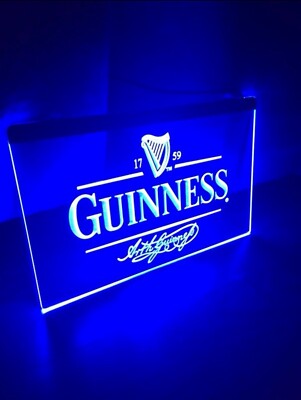 GUINNESS LED NEON LIGHT SIGN SIZE 8x12, VERY UNIQUE, COLLECTIBLE
