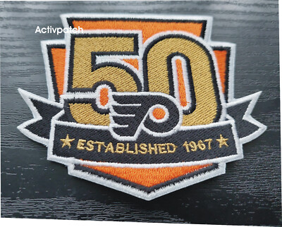 PHILADELPHIA FLYERS HOCKEY NHL TEAM 50th ANNIVERSARY PATCH ESTABLISHED 1967