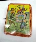 WORKING Vintage 1950s MATTEL tin wind-up MERRY MUSIC BOX  great lithos #501
