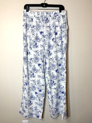 Jason Wu Chaleco Pantalones Traje Mujer Talla 6 Lino Azul Blanco Conjunto de 2 Piezas Floral Toile - Imagen 9 de 18