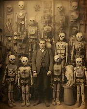 Robots Posing With Inventor Son Portrait 20Th Century Robotics  8x10 Picture Cel