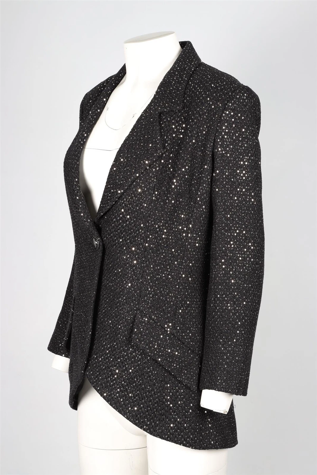 BLAZER CHANEL NERO 2011 PAILLETTES E COTONE FR 38 UK 10