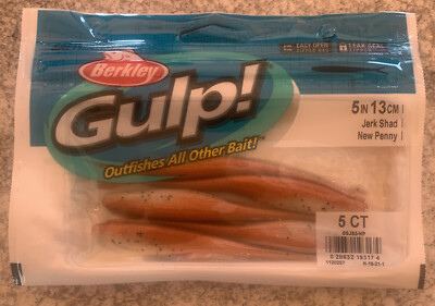 Berkley Gulp! Saltwater Jerk Shad - New Penny Color, 5 Inch, Biodegradable Fishing Lure