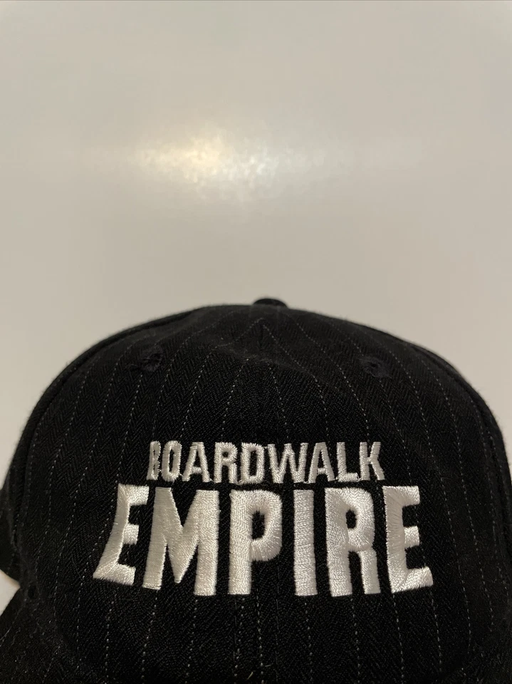 Vintage Embroidered BOARDWALK EMPIRE Pin Striped Black & White Dad Hat - Image 2 of 4