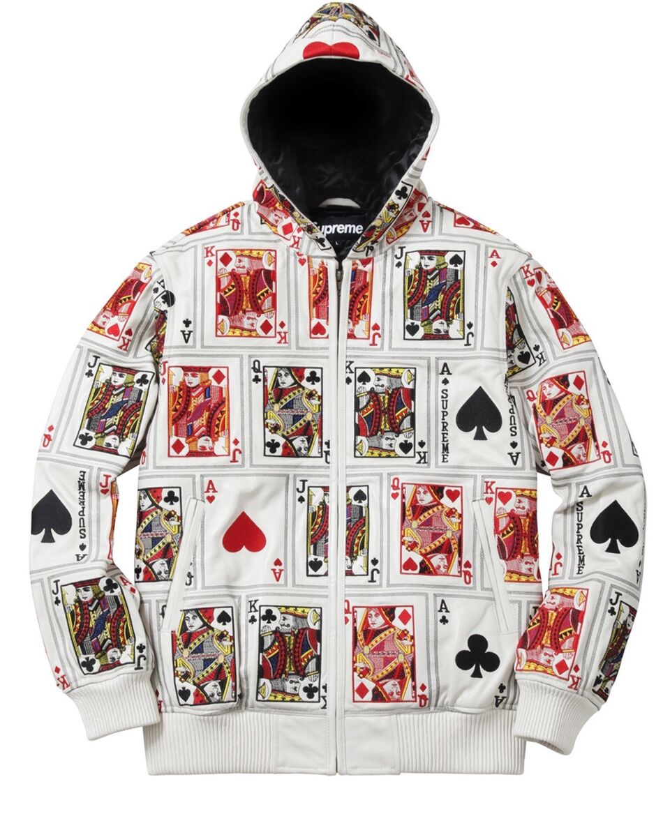 再入荷低価 Supreme - supreme cards leather jacket トランプ レザー