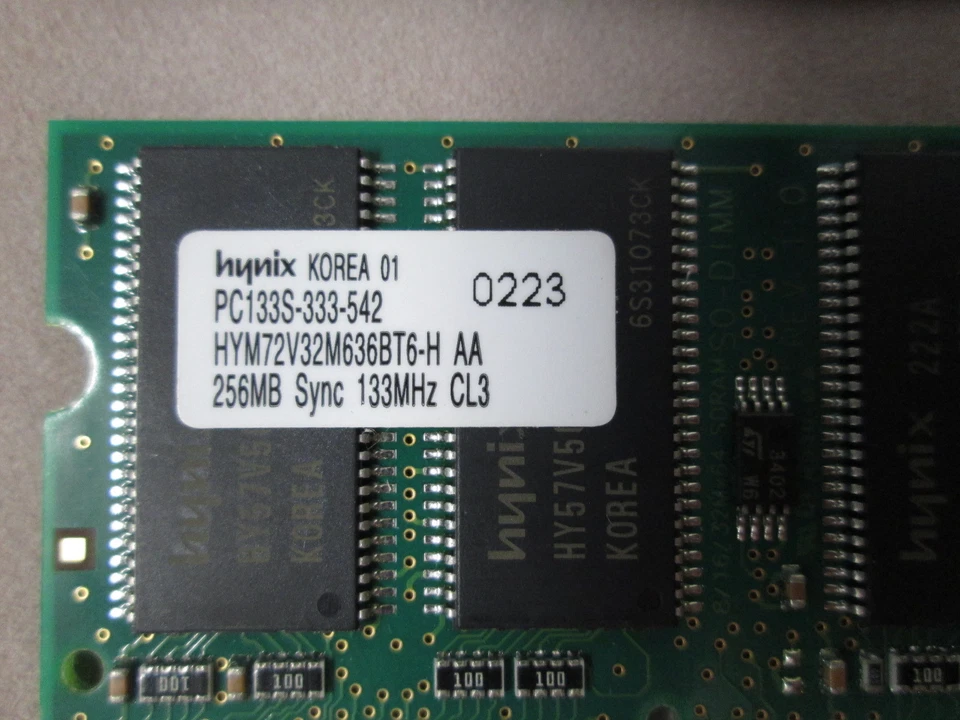 Hynix Laptop Memory SODIMM 512MB (2 x 256) HYMD232M646A6-H PC2100 - Image 2 of 2