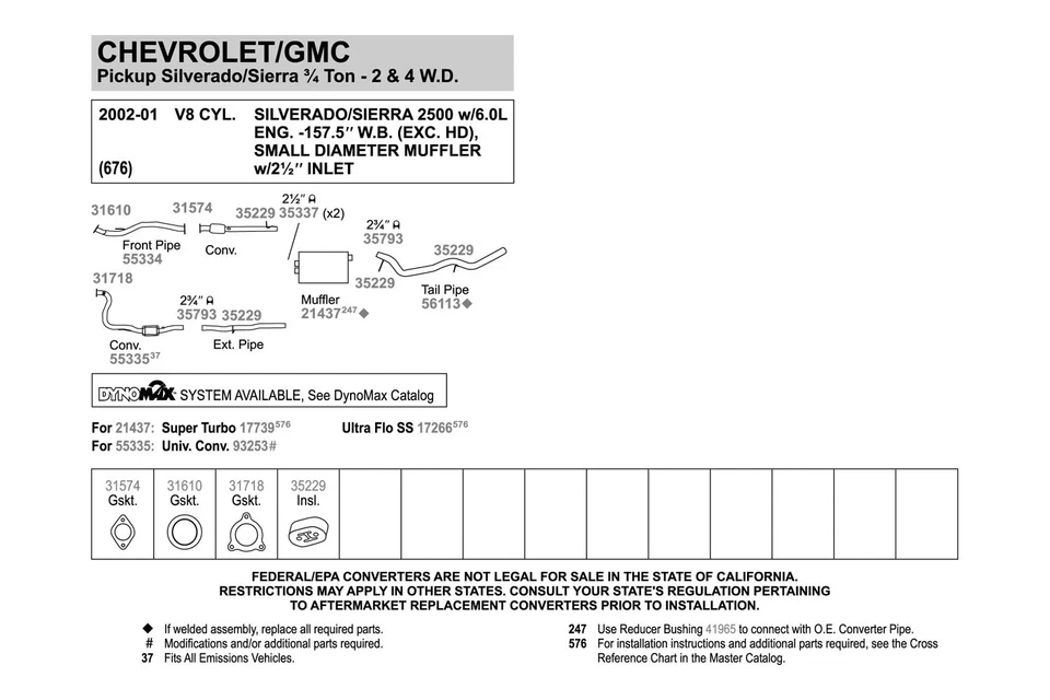 For Chevy Silverado 1500 HD 02-06 Walker Aluminized Steel Exhaust Front Pipe Foto 2 de 4