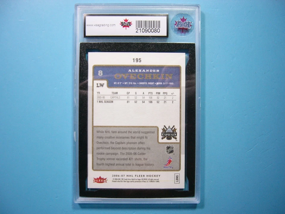 2006/07 FLEER ULTRA NHL 快乐卡 #195 ALEX ALEXANDER OVECHKIN KSA 9.5 NGM — 第 2/4 张图片