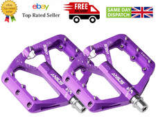 Mountain Bike Pedals flat aluminum metal platform 3 Bearings 9/16" MTB Anti skid