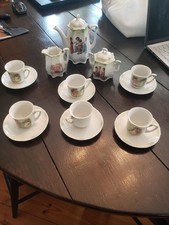 German Bavarian Porcelain Miniature Tea Set for 6 17 Pcs. 