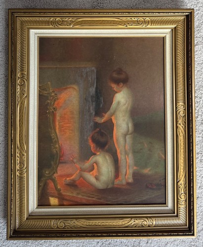 "Nach dem Bad" Gold gerahmter Kunstdruck von Paul Peel Bild 25" x 20" - Bild 1 von 24
