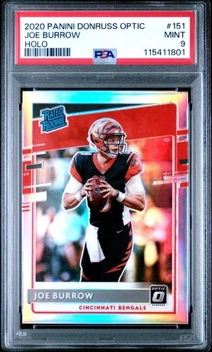 JOE BURROW 2020 DONRUSS OPTIC HOLO PRIZM RC #151 PSA 9 MINT! BENGALS NFL LSU!