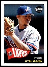Javier Vazquez 2003 Upper Deck Vintage #86 Expos MLB READ FREE SHIP AutographDen