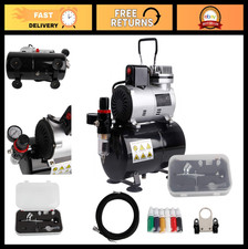 Airbrush Compressor Set with Cooling Fan Accessories for Hobby, Tattoo, Makeup