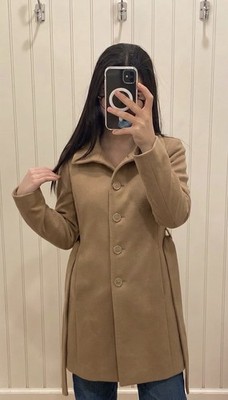 Zara Damen Mantel Beige Größe M Wolle Neuwertig Top Zustand