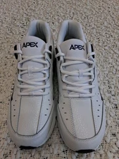 Apex V854MW13 Men's Size 13 Wide White Walker Athletic Shoes Leather Lace Up New