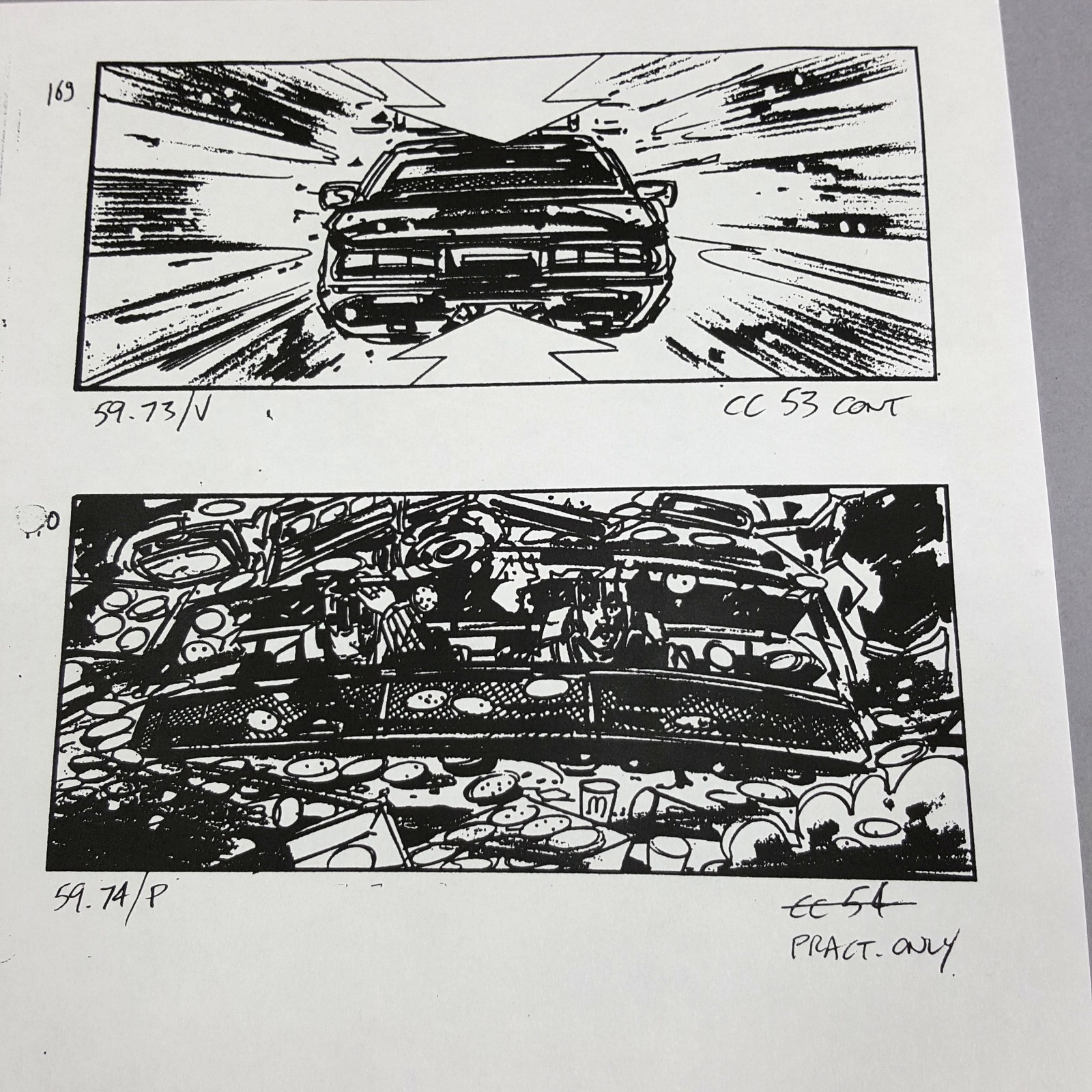 Image 18 of The Fifth Element - Production Used Storyboard, Cab Chase 169-170 , COA
