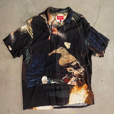 Supreme Firecracker Rayon S/S Shirt Button Black Spring Summer 2021 SS21 Size L
