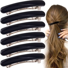 6PCS French Barrette Hair Clips for Women, 2.48 Inch Small Tortoise Shell Clip