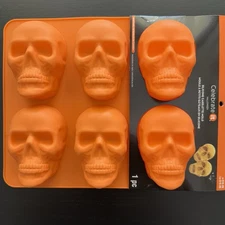 Halloween SKULL Silicone Cake Treat Mold NEW By Celebrate It