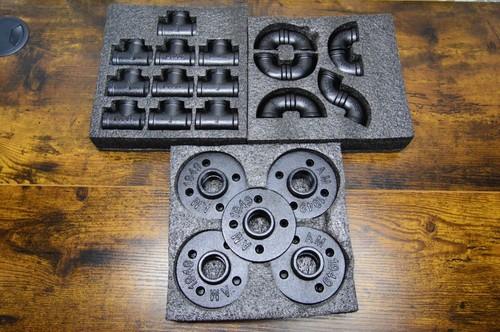 30 piece set Black Malleable Iron Pipe Fitting Set Durable Industrial Hardware